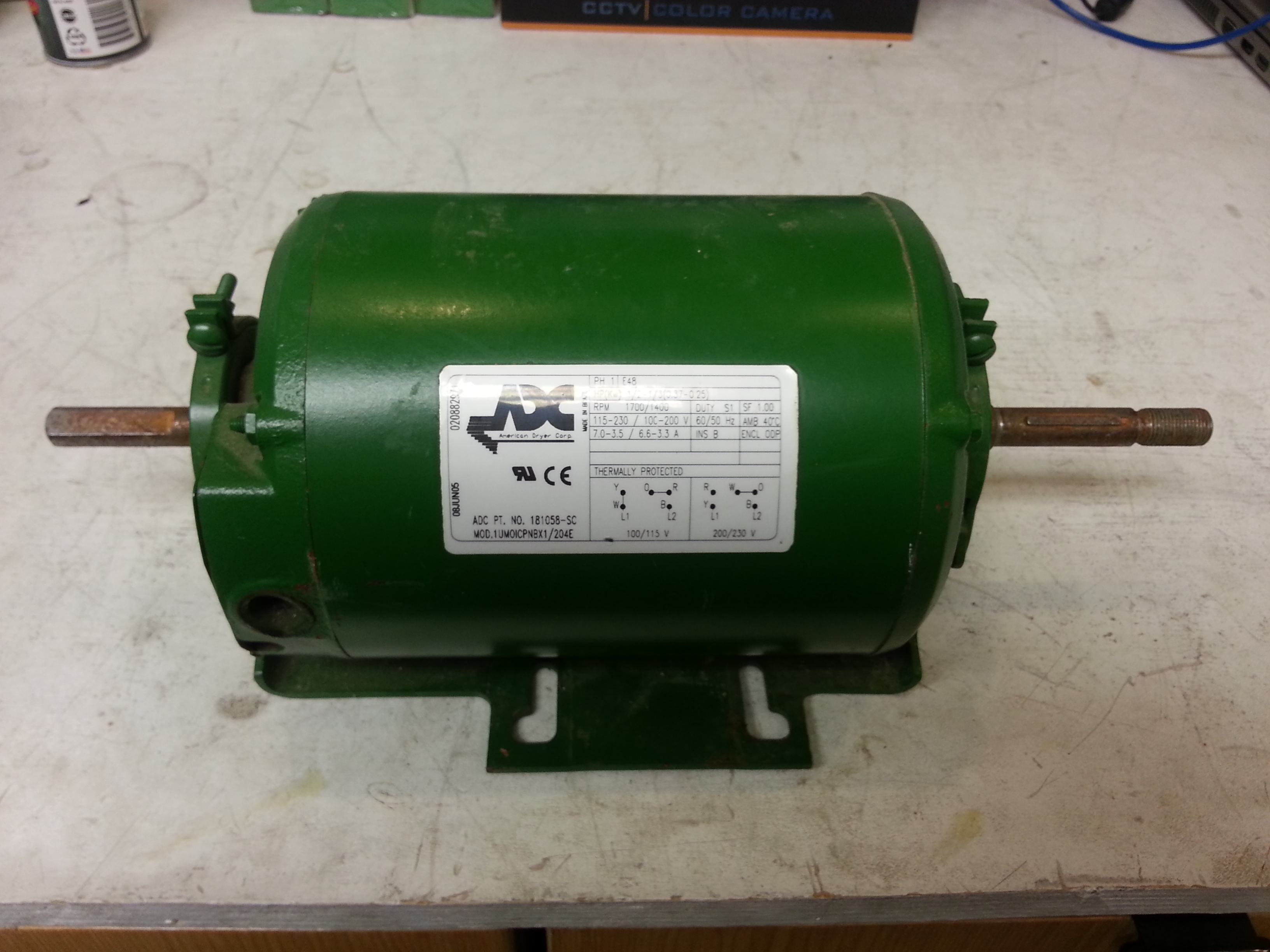 ADC Dryer Motor 181058-SC 1UMOICPNBX1/204E American Dryer Corp. New old stock 